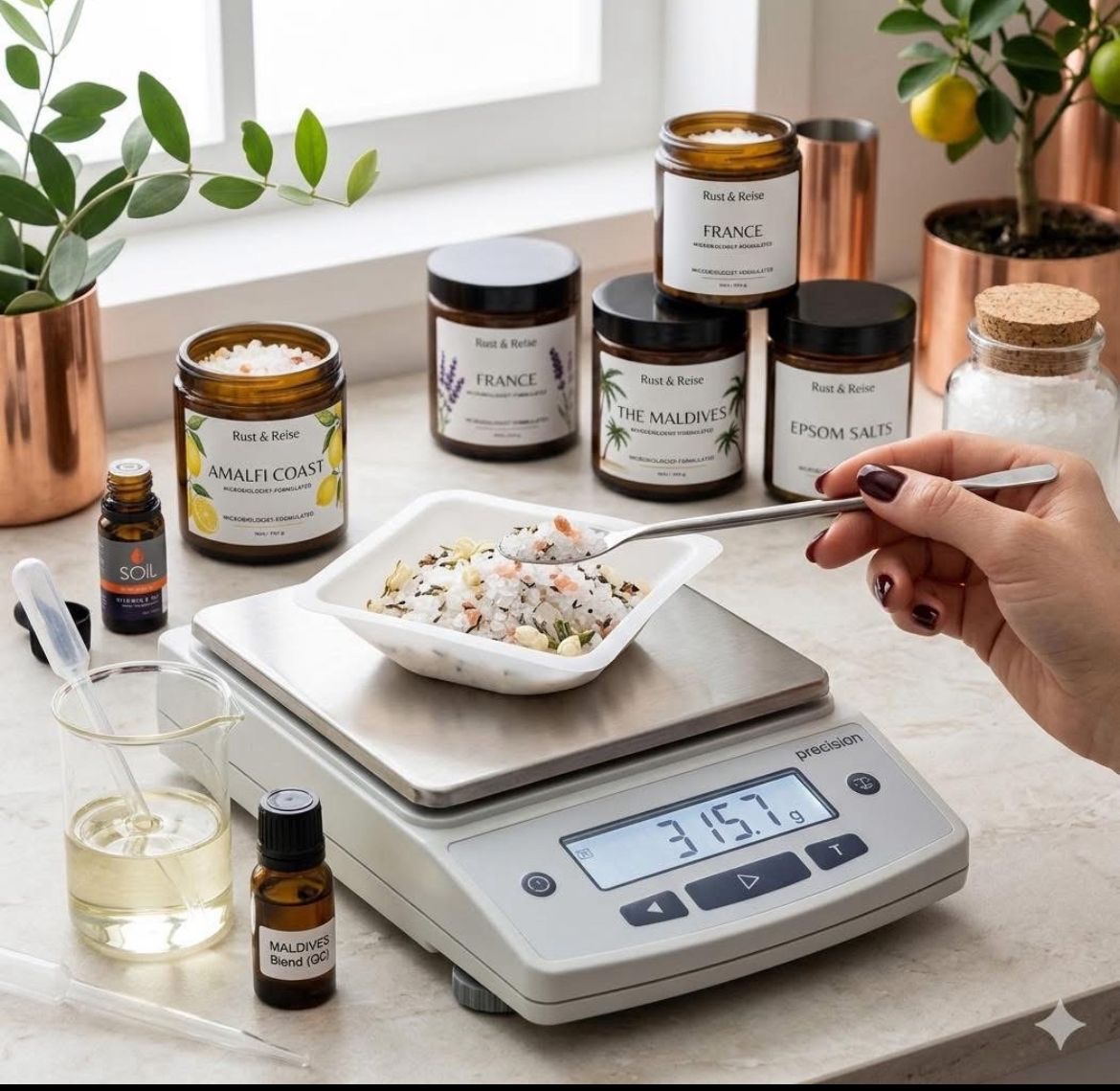 Rust & Reise workshop with bath salt jars